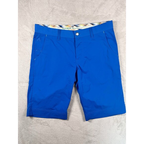 Alberto Golf Shorts Bright Blue Regular Slim Fit Earnie 3XDRY Cooler Size 50 - Picture 1 of 9